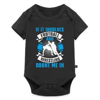 Drôle De Football Et De Lutte Lutteur - Body à manches courtes Premium Bébé - noir - Devant