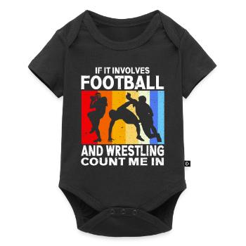 Funny Football And Wrestling Wrestler - Baby Premium short-sleeve bodysuit - black - Front