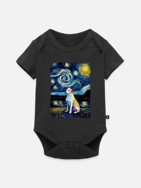 Pitbull Starry Night - Baby Premium Kurzarmbody - Schwarz