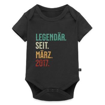 Legendär. Seit. März. 2017. Retro Birthday - Baby Premium Kurzarmbody - Schwarz - Vorne