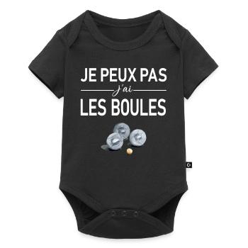 Je Peux pas j'ai les boules Boccia Boule Pétanque - Body à manches courtes Premium Bébé - noir - Devant