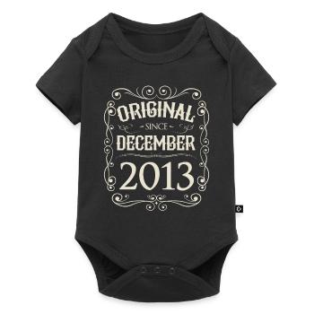 Vintage - Original since Dezember 2013 Geburtstag - Baby Premium Kurzarmbody - Schwarz - Vorne