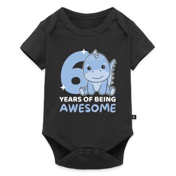 Dino pour les enfants de 6 ans - Body à manches courtes Premium Bébé - noir - Devant