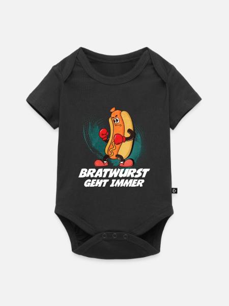 Bratwurst als Geschenk - Baby Premium Kurzarmbody - Schwarz