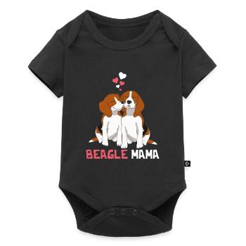 Beste Beagle Mama - Baby Premium Kurzarmbody - Schwarz - Vorne