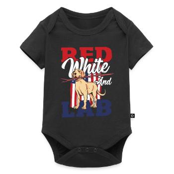 4th Of July Red Stripes American Flag Labrador - Baby Premium short-sleeve bodysuit - black - Front