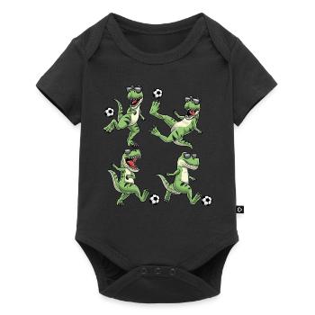 T-rex Plays Soccer Dinosaur Soccer Player - Baby Premium short-sleeve bodysuit - black - Front
