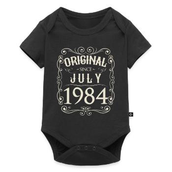Vintage - Original since Juli 1984 Geburtstag - Baby Premium Kurzarmbody - Schwarz - Vorne