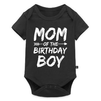 Mom of the birthday boy matching family party - Baby Premium short-sleeve bodysuit - black - Front