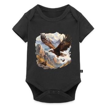 Aigle. Nature, Majestueux, Liberté, Oiseau de proie, - Body à manches courtes Premium Bébé - noir - Devant