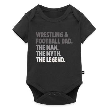J’ai deux titres : Wrestling Dad et Football Dad - Body à manches courtes Premium Bébé - noir - Devant