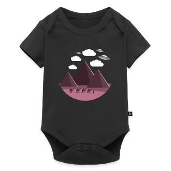 Soucoupe volante Pyramides d’Égypte - Body à manches courtes Premium Bébé - noir - Devant