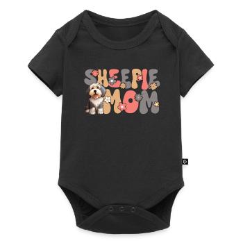 Vieux chien de berger anglais Groovy Sheepie maman - Body à manches courtes Premium Bébé - noir - Devant