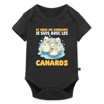 If you're looking for me, I'll be with the ducks - Baby Premium short-sleeve bodysuit - black - Front