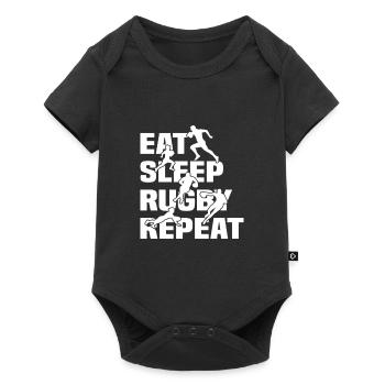 Eat Sleep Rugby Repeat - Jeu de Rugby Joueur de Rugby - Body à manches courtes Premium Bébé - noir - Devant