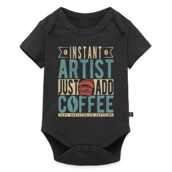Instant Artist Just Add Coffee - Baby Premium short-sleeve bodysuit - black - Front