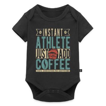 Instant-Athlet einfach Kaffee hinzufügen - Baby Premium Kurzarmbody - Schwarz - Vorne