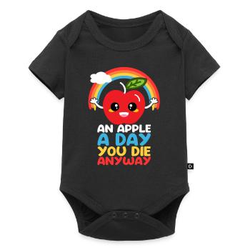 An Apple A Day You Die Anyway Funny Witty - Baby Premium short-sleeve bodysuit - black - Front