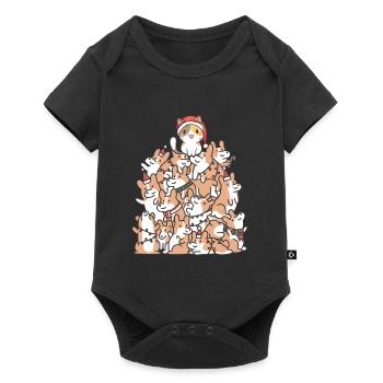 Cat Dogs Christmas Christmas Pets Kids - Baby Premium short-sleeve bodysuit - black - Front
