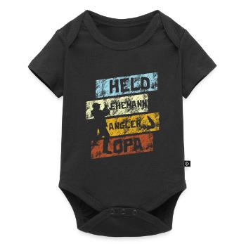 Héros mari pêcheur grand-père pêcheur cadeau de fête des pères - Body à manches courtes Premium Bébé - noir - Devant