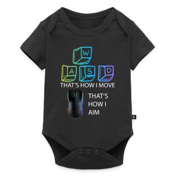 WASD Aim Gaming Zocken Videospiel, PC, Computer - Baby Premium Kurzarmbody - Schwarz - Vorne