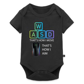 WASD Aim Gaming Zocken Videospiel, PC, Computer - Baby Premium Kurzarmbody - Schwarz - Vorne