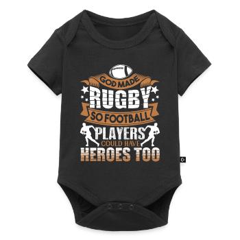 Rugby God Made Rugby - Baby Premium short-sleeve bodysuit - black - Front