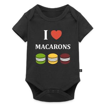 i love macarons - Body à manches courtes Premium Bébé - noir - Devant