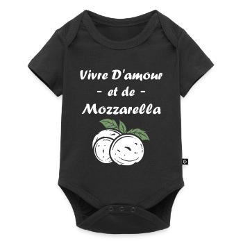 Humour mozzarella - Body à manches courtes Premium Bébé - noir - Devant