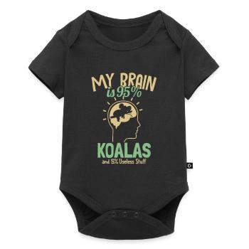 Mon cerveau est composé à 95% de Koalas Koalabear Eucalyptus Koala - Body à manches courtes Premium Bébé - noir - Devant