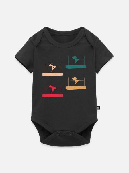 Bunte Hochsprung-Vielfalt Athleten-Design - Baby Premium Kurzarmbody - Schwarz