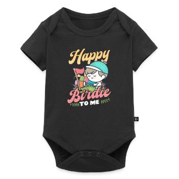 Golf Ostern Happy Birdie für mich - Baby Premium Kurzarmbody - Schwarz - Vorne