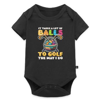 Golf Ostern nimmt Bälle Golf - Baby Premium Kurzarmbody - Schwarz - Vorne