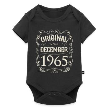 Vintage - Original since Dezember 1965 Geburtstag - Baby Premium Kurzarmbody - Schwarz - Vorne