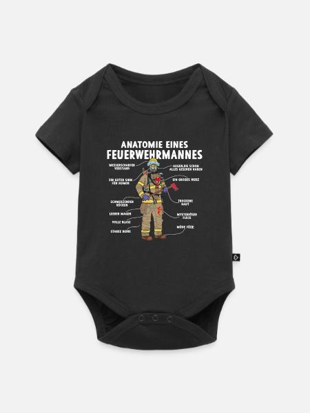 Anatomie eines Feuerwehrmannes - Baby Premium Kurzarmbody - Schwarz