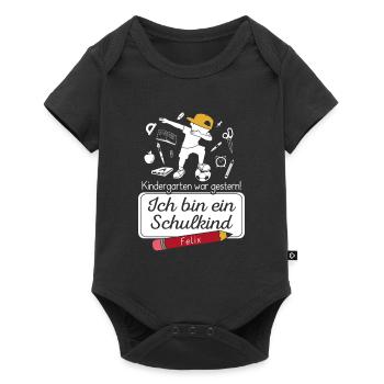 Ich bin ein Schulkind Felix - Baby Premium Kurzarmbody - Schwarz - Vorne