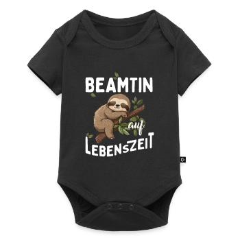 Beamtin auf Lebenszeit Beamter for Life Faultier - Baby Premium Kurzarmbody - Schwarz - Vorne