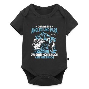 Bester Angler Und Papa Zu Sein Ist Nicht Einfach - Baby Premium Kurzarmbody - Schwarz - Vorne
