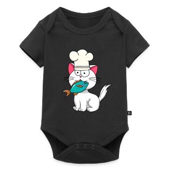 Cat, Fish, Cook, Cooking, Home Cook, Cats, Fish - Baby Premium short-sleeve bodysuit - black - Front