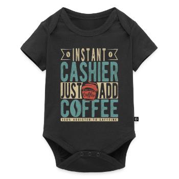 Caissier instantané Il suffit d’ajouter du café - Body à manches courtes Premium Bébé - noir - Devant