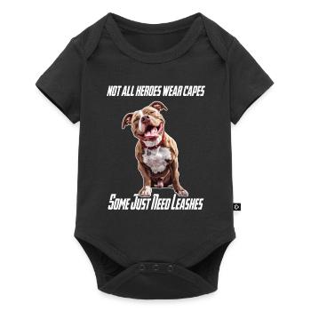 Tous les héros ne portent pas de capes American Staffordshire - Body à manches courtes Premium Bébé - noir - Devant