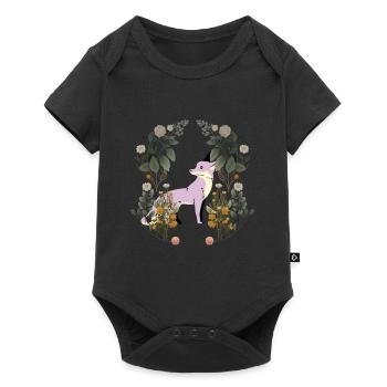 Fox Retro Vintage Wildlife Foxes Botany Nature - Baby Premium short-sleeve bodysuit - black - Front