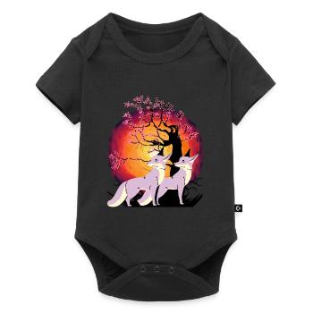 Fox, Wildlife, Wilderness, Nature, Flower, Foxes, Fantasy - Baby Premium short-sleeve bodysuit - black - Front