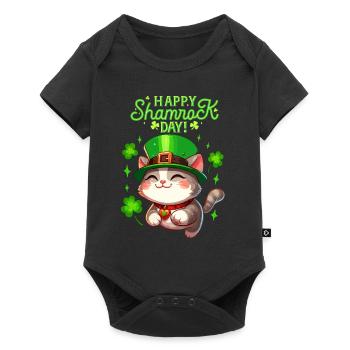 Chat de la Saint-Patrick Shamrock Lucky Kitten Fun - Body à manches courtes Premium Bébé - noir - Devant