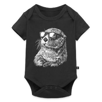 Loutre drôle cadeau - Body à manches courtes Premium Bébé - noir - Devant
