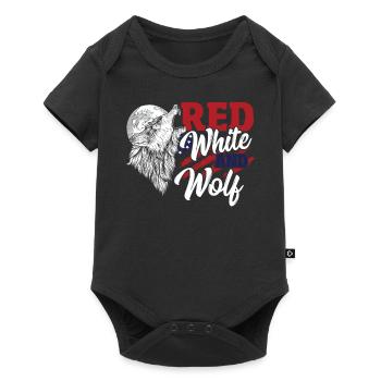 Wild Happy 4th of July USA Loups Hurlants Sous - Body à manches courtes Premium Bébé - noir - Devant
