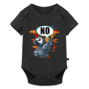 Cadeau de perroquet gris africain - Body à manches courtes Premium Bébé - noir - Devant