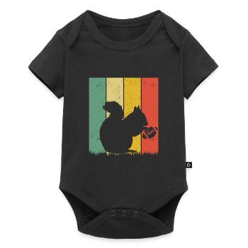 Rugby Squirrel Rugby Squirrel Rugby Player Squirre - Baby Premium Kurzarmbody - Schwarz - Vorne