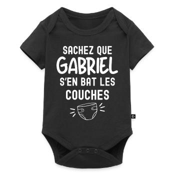Baby Gabriel fights diapers - Baby Premium short-sleeve bodysuit - black - Front