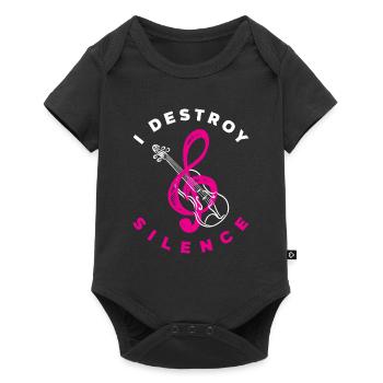 Violon Violon Violoniste Joueur de violon - Body à manches courtes Premium Bébé - noir - Devant